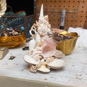 Decorative Sea Shell Jewelry Stand display - custom made out of shells from FL